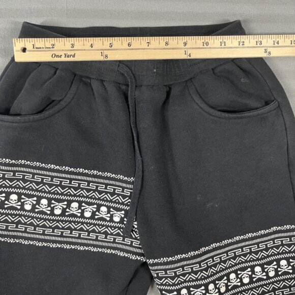Mastermind Japan Sweatpants Mens Large Black Skull Crossbones Streetwear Pants - Picture 8 of 11